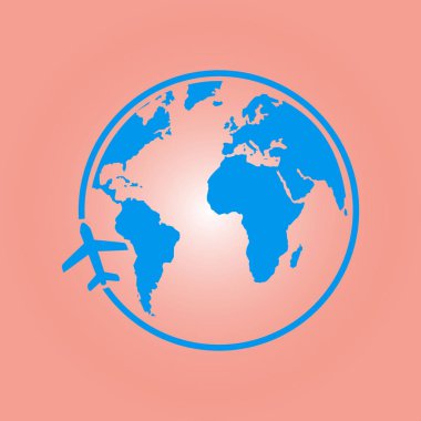 Uçak ikonu yolculuğu. Dünyayı dolaş..