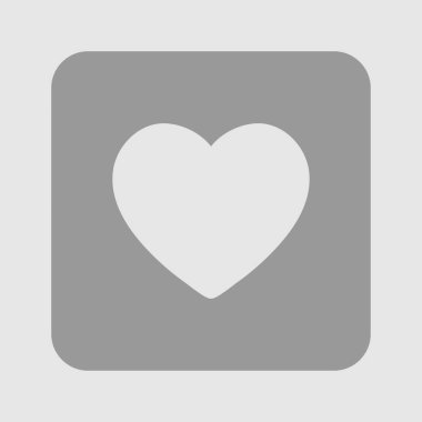 Sevgililer günü, düz kalp simgesi, vektör çizim 