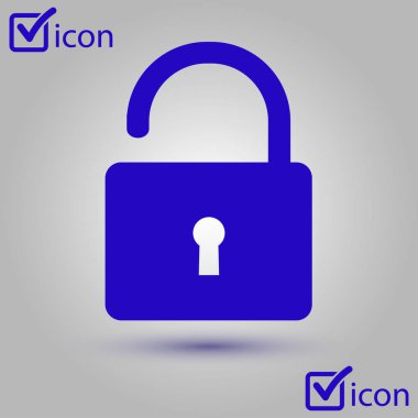 Simgesini kilidini. Düz tasarım stili. Kullanıcı erişimi.