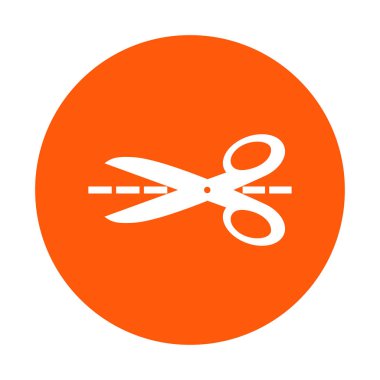 Makas ile kesme hatları simgesi.