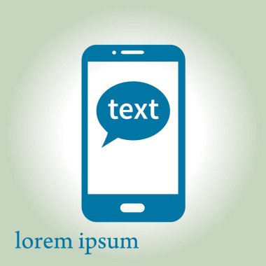 Mobil sohbet simgesi. Cep telefonu Web sohbet ve iletişim temsil eden.