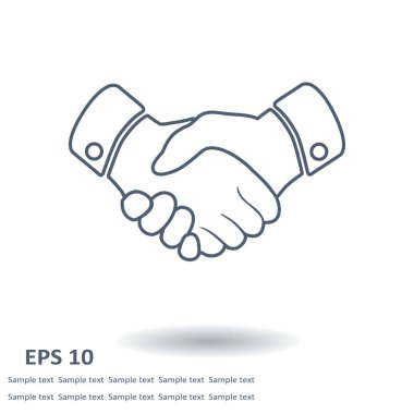 El sıkışma işareti simgesi. Başarılı iş sembolü. Düz tasarım stili.