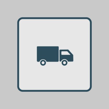 Teslimat kamyonu işareti simgesi. Kargo van sembolü. Sevk irsaliyelerini ve ücretsiz teslim. Düz stil. Vektör Eps 10.