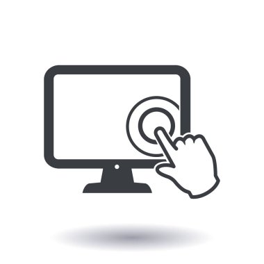 Ekran monitör simgeye dokunun. El işaretçi simgesi.