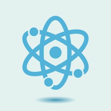 Atom işareti simbol. Atom parçası simgesi.