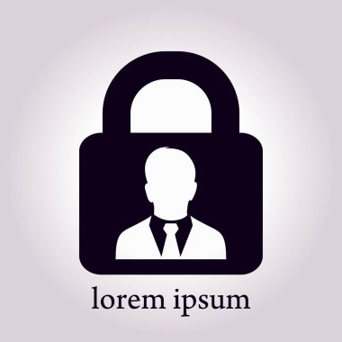 Kullanıcı oturum açma kimlik doğrulama simgesi. Düz tasarım stili. Vektör Eps10.