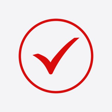 Onay işareti simgesi. Düz tasarım stili. Vektör Eps 10.