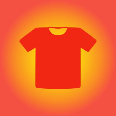 T-shirt işareti simgesi. Giysi sembolü. Düz tasarım stili.