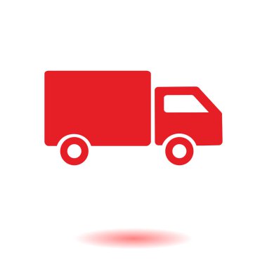 Teslimat kamyonu işareti simgesi. Kargo van sembolü. Sevk irsaliyelerini ve ücretsiz teslim. Düz stil. Vektör Eps 10.