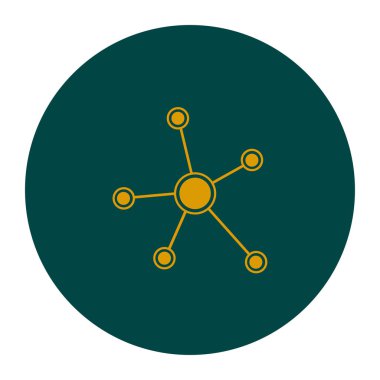 Sosyal ağ tek simge. Küresel teknoloji veya sosyal ağ.