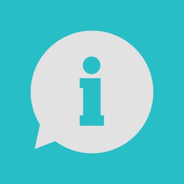 Bilgi işareti simgesi. Bilgi: konuşma balonu sembolü, vektör çizim 