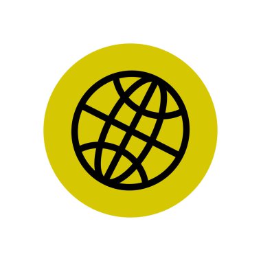 Küre simgesi. Düz tasarım.