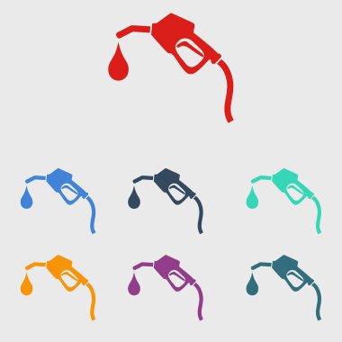 Benzin pompa meme işareti. Benzin istasyonu simgesi. Düz tasarım stili.