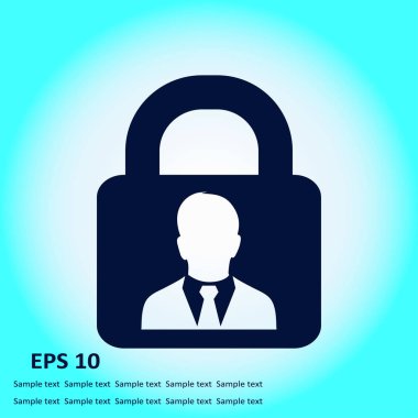 Kullanıcı oturum açma kimlik doğrulama simgesi. Düz tasarım stili. Vektör Eps10.