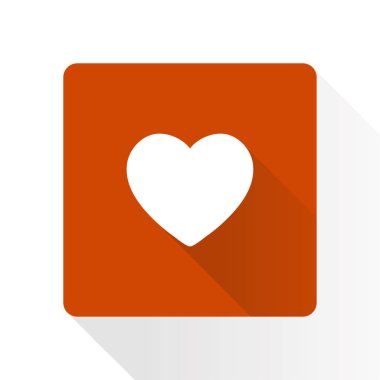 Sevgililer günü, düz kalp simgesi, vektör çizim 