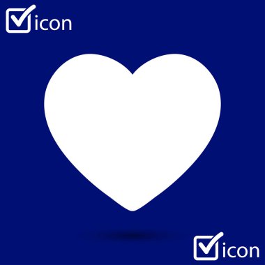 Sevgililer günü, düz kalp simgesi, vektör çizim 