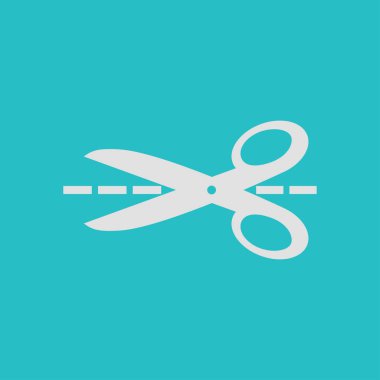 Makas ile kesme hatları simgesi.