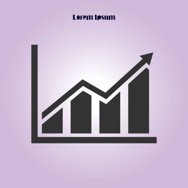 Infographic. Grafik simgesini. Büyüyen grafik erkek.