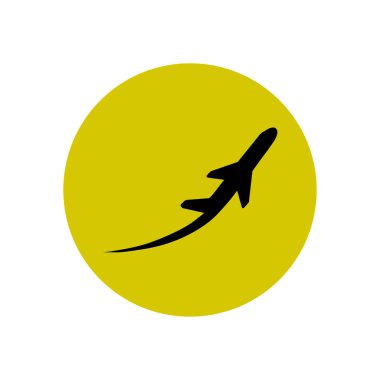 Uçak uçuş biletleri hava sinek seyahat kalkış siluet öğesi. Uçak sembolü. Seyahat etmek simge. Düz tasarım. EPS 10.