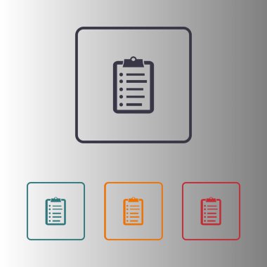 Listesi vektör simgesini denetleyin. Düz tasarım.