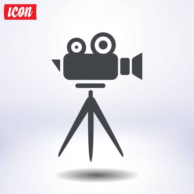 Sinema kamera simgesi. Düz tasarım stili. Vektör Eps 10.