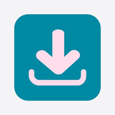 Simgesini indirin. Düğme yükleyin. Düz stil.