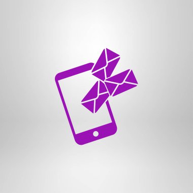 Akıllı telefon e- postası veya SMS simgesi. Mobil posta imzası simgesi.