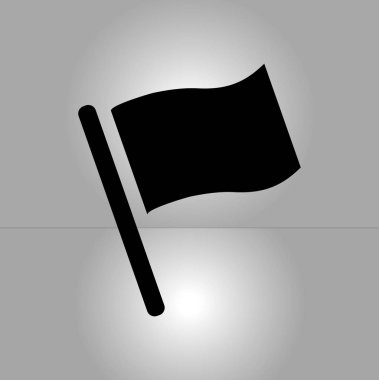 Bayrak simgesi. Yer belirleyici sembol. Düz tasarım biçimi.