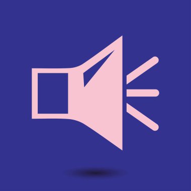 Hoparlör simgesi. Hoparlör ses işareti simgesi. Sembol ses. Düz tasarım stili. Vektör Eps 10.