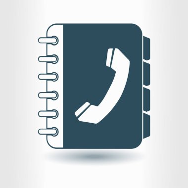 Telefon Rehberi düz simgesi. Düz tasarım stili.