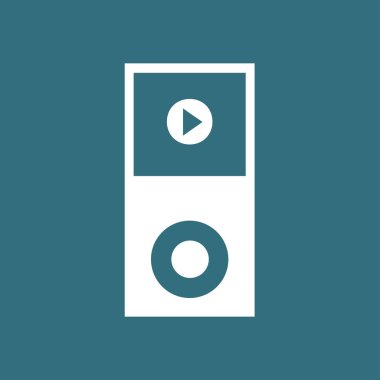 taşınabilir kitle iletişim araçları oyuncu simgesi. düz tasarım stili. vektör eps 10.