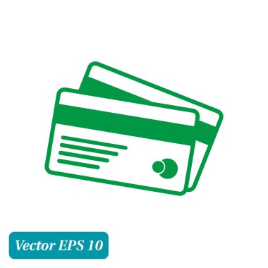 Vektör kredi kartları simgesi. Düz tasarım stili. EPS 10.