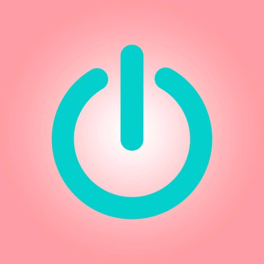 Güç işareti simgesi. Düz tasarım stili.  