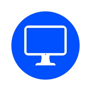 bilgisayar ekran işareti simgesi. Monitör simgesi. Düz tasarım stili.