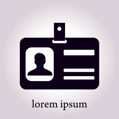 Kimlik kartı simgesi. Düz tasarım stili. EPS 10.