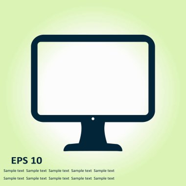 bilgisayar ekran işareti simgesi. Monitör simgesi. Düz tasarım stili.
