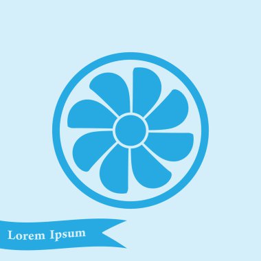 Egzoz vantilatörü simgesi. Havalandırma sembolü.