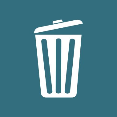 Çöp tenekesi simgesine, vektör eps10 çizim. Düz stil. 