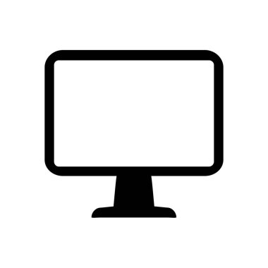 bilgisayar ekran işareti simgesi. Monitör simgesi. Düz tasarım stili.