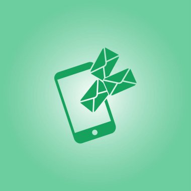 Akıllı telefon e- postası veya SMS simgesi. Mobil posta imzası simgesi.