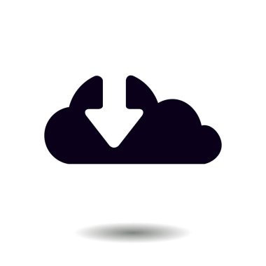 Bulut simgesinden indirin. Düğme yükleyin. Yük sembolü.