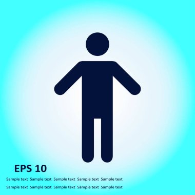 İnsan erkek işaret simgesi. Erkek Sembolü. Erkekler tuvaleti. Düz stil. EPS 10.