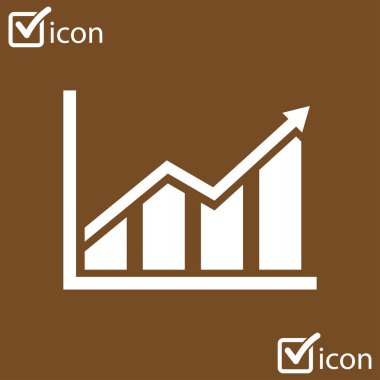 Infographic. Grafik simgesini. Büyüyen grafik erkek. Düz tasarım stili.