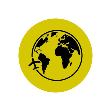 Uçak ikonu yolculuğu. Dünyayı dolaş..