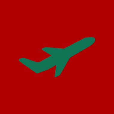 Uçak uçuş biletleri hava sinek seyahat kalkış siluet öğesi. Uçak sembolü. Seyahat etmek simge. Düz tasarım. EPS 10.