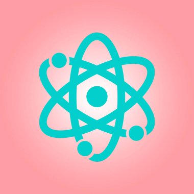 Atom işareti simbol. Atom parçası simgesi.