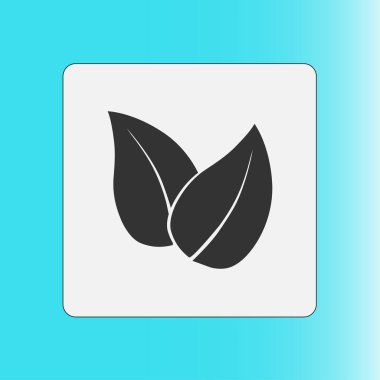 Yaprak simgesi. Taze doğal ürün simgesi. Organik ürün işareti. Düz tasarım stili.