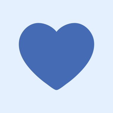 Sevgililer günü, düz kalp simgesi, vektör çizim 