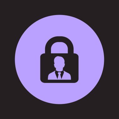 Kullanıcı oturum açma kimlik doğrulama simgesi. Düz tasarım stili. Vektör Eps10.