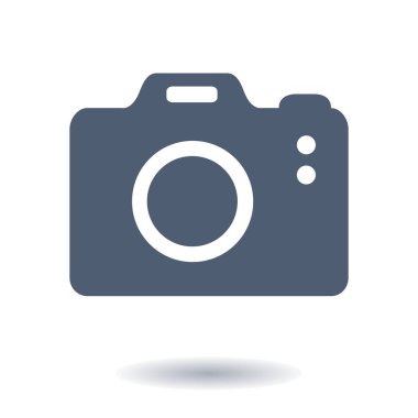 Fotoğraf makinesi simgesi. DSLR kamera simgesi. Dijital kamera. Düz tasarım biçimi. 